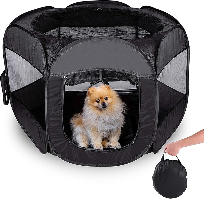 Zento Deals Portable pet playpen – Foldable Collapsible Lightweight Puppy Tent - Indoor or Outdoor Dog Tent, Animal Kennel, Pet Exercise – (23”Width x 24”Length x 23”Height)