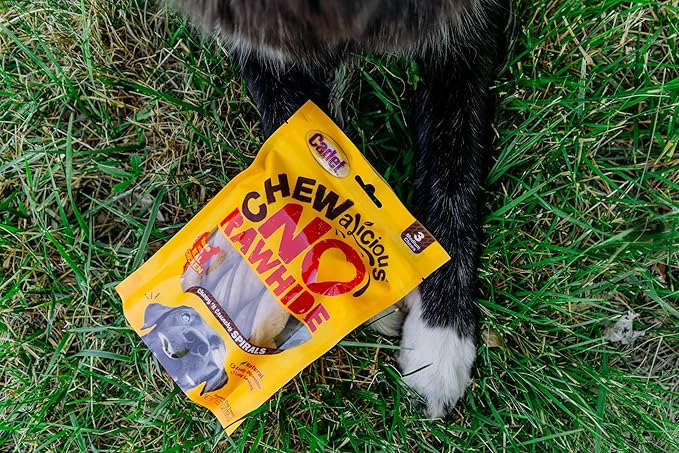 Cadet Chewalicious Chewy 'N Crunchy Spiral Dog Treats, Limited Ingredient, Rawhide-Free, Long-Lasting Chews for Dogs Made with Real Chicken, 3 Count, Pack of 4