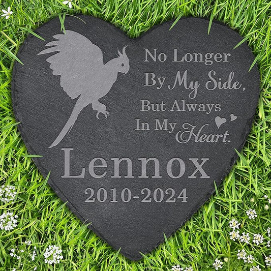 Parrot Memorial Stone Parrot Headstone - Memorial for Parrot - Loss of Parrot - Parrot Keepsake - Pet Remembrance Parrot - in Memory of Parrot (Heart-Shaped)