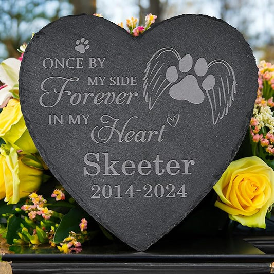 Pet Memorial Gifts, Pet Memorial Stone, Dog Memorial Gifts for Loss of Dog, Pet Remembrance Gift, In Memory of Dog Cat, Loss of Pet Sympathy Gift, Pet Loss Gifts - In My Heart Forever(Heart-shaped)