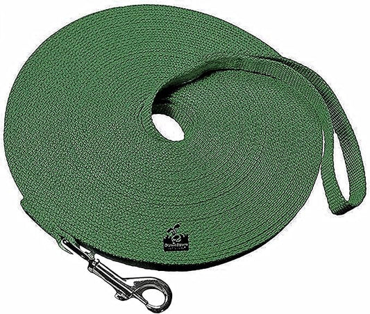 Downtown Pet Supply - Long Dog Leash - Dog Training Leash - Recall & Obedience Dog Training Tools - Nylon - 150 ft - Hunter Green Dog Leash