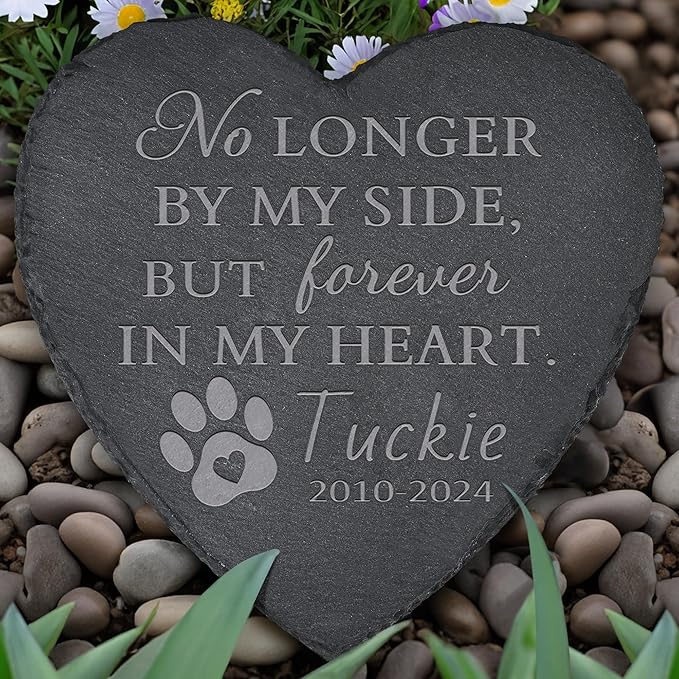 Pet Memorial Gifts, Pet Memorial Stone, Dog Memorial Gifts for Loss of Dog, Pet Remembrance Gift, In Memory of Dog Cat, Loss of Pet Sympathy Gift, Pet Loss Gifts - Forever in My Heart(Heart-shaped)