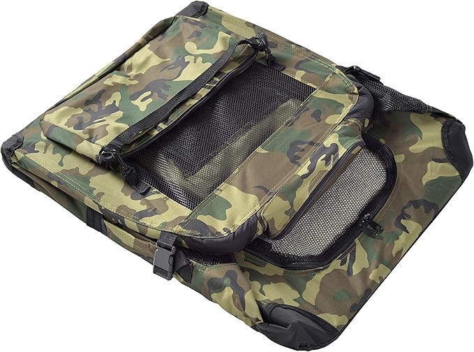 MOOL Lightweight Fabric Pet Carrier for Cats, Dogs and More with Fleece Mat and Food Bag, Camouflage