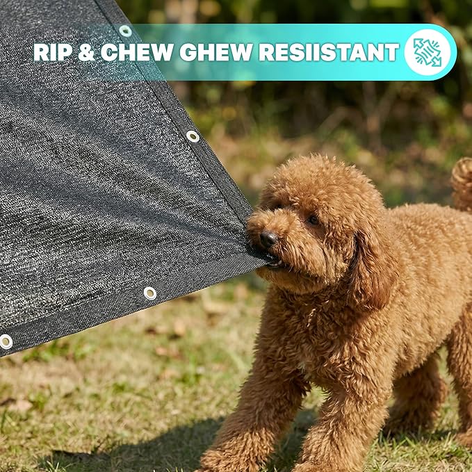 Royal Shade 5' x 8' Black Custom Size 90% Shade Cloth Dog Kennel Shade Mesh Tarp Sunblock with Grommets for Dog Kennel Cover, Fence Privacy Screen, Greenhouse, Chicken Coop & Pet Playpen.