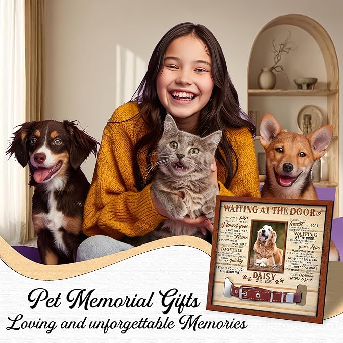 Custom Dog Collar Frame Memorial – Pet Loss Shadow Box with Photo and Collar Slot – Dogs Remembrance Gift for Passing Away – RIP Dog Tribute Display