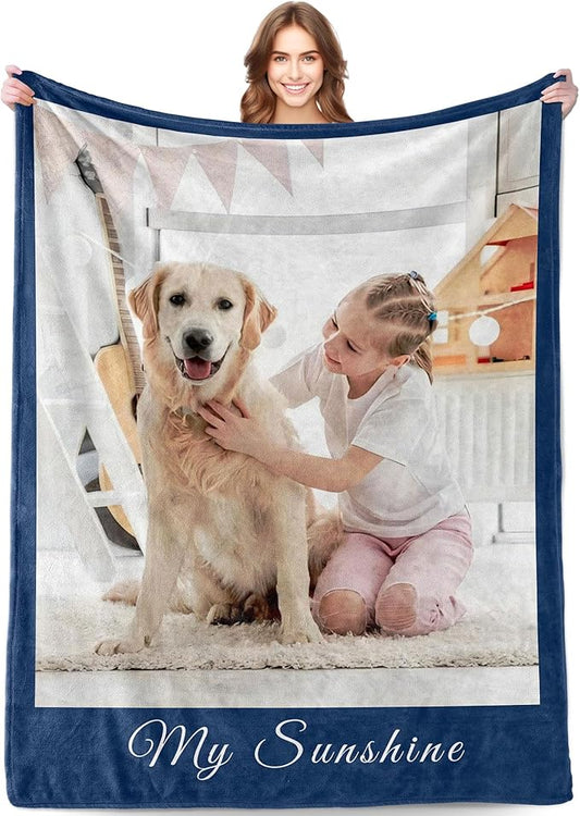 Funny DIY Personalized Pet Memorial Blanket with Photo Pet Memorial Gifts for Dogs Cats Loss of Dog Sympathy Gift Dog Bereavement Remembrance Pets Loss Gifts Custom Dogs Picture Blanket