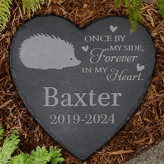 Personalized Pet Memorial, Hedgehog Memorial Stone, Hedgehog Tombstone, Hedgehog Grave Marker, Hedgehog Memorial Gifts, Hedgehog Loss - Heart-Shaped