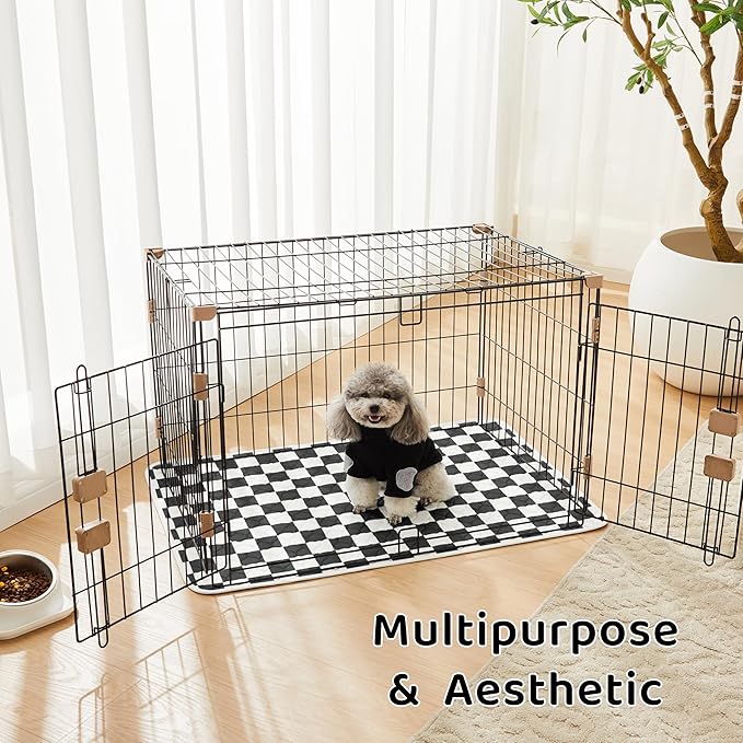 Ralxion 2 Pack Black Checkered Washable Pee Pads for Dogs, Checkered Reusable Dog Pee Pads, for Puppy Playpen, Crate, Whelping Box, Potty Training, Cute Aesthetic Absorbency, Leak-Proof Non-Slip