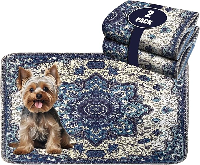 PUPIBOO Washable Pee Pads for Dogs and Cats - Super Absorbent Reusable Puppy Training Pads - 100% Waterproof, Leak-Proof & Non-Slip Whelping Pads for Pet Housebreaking