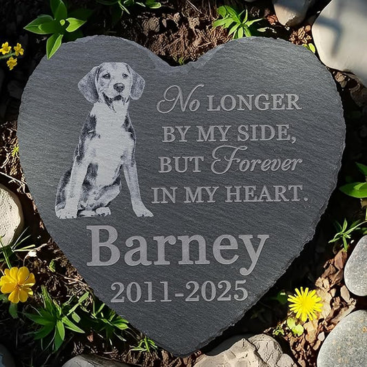 Pet Memorial Stone, Dog Memorial Stone, Dog Memorial Gifts for Loss of Dog, Pet Memorial Gifts, Loss of Pet Sympathy Gift, in Loving Memory Pet - No Longer by My Side - Heart Shaped