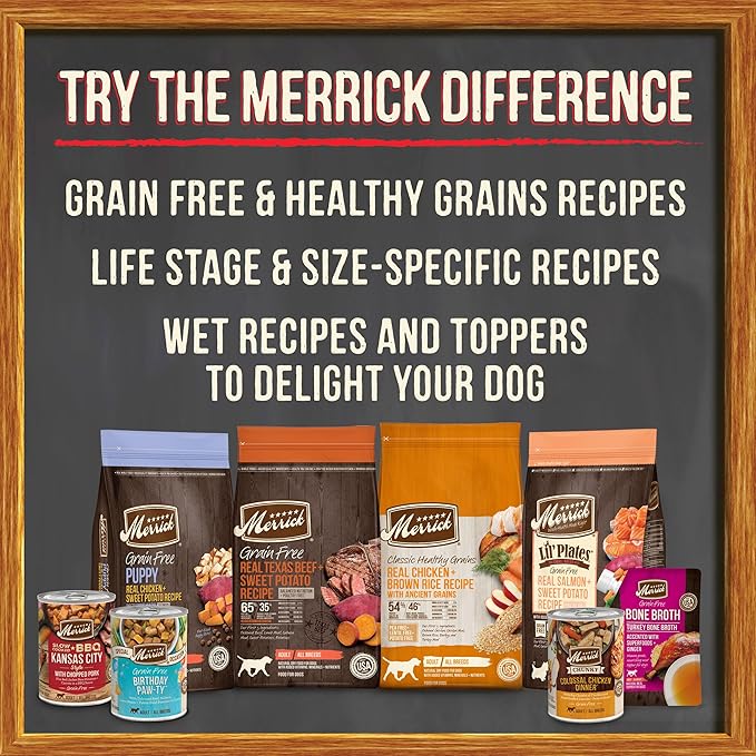 Merrick Grain Free Canned Dog Food, Real Duck Dinner Recipe With Added Vitamins and Minerals, 12.7 oz. Can