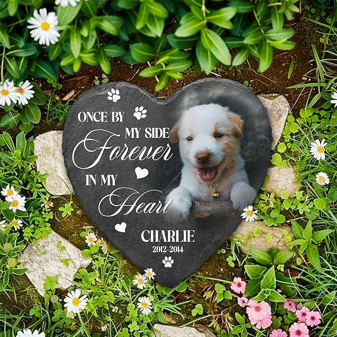 Custom Pet Memorial Stone with Photo | Personalized Plaque for Furry Friend Loss | in Loving Memory Pet Loss Remembrance Gift | Condolence Stone for Dog Lovers