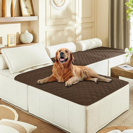 gogobunny 3X Stronger Waterproof Pet Blanket, Scratch Proof Furniture Protector for Dogs Cats, Reversible Cover 40x50 Inch, Dark Chocolate