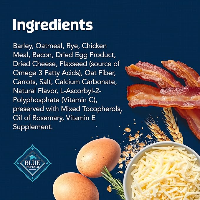 Blue Buffalo Health Bars Mini Crunchy Dog Biscuits, Oven-Baked with Natural Ingredients, Bacon, Egg & Cheese, 32-oz Bag (Pack of 2)