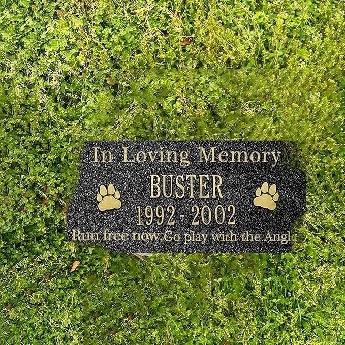 LINMAGCO Dog Memorial Gifts for Loss of Dog,Dog Memorial Stone,Pet Memorial Gifts with Photo, Customized Pet Headstone,Cat Memorial Gifts,Decorations for Grave