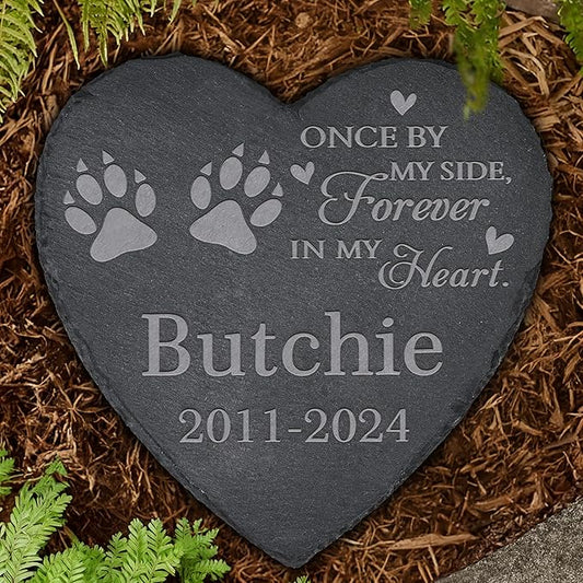 Personalized Pet Memorial, Pet Memorial Stone, Memorial Gifts for Pet, Pet Tombstone, Pet Grave Marker, Pet Loss - Heart-Shaped