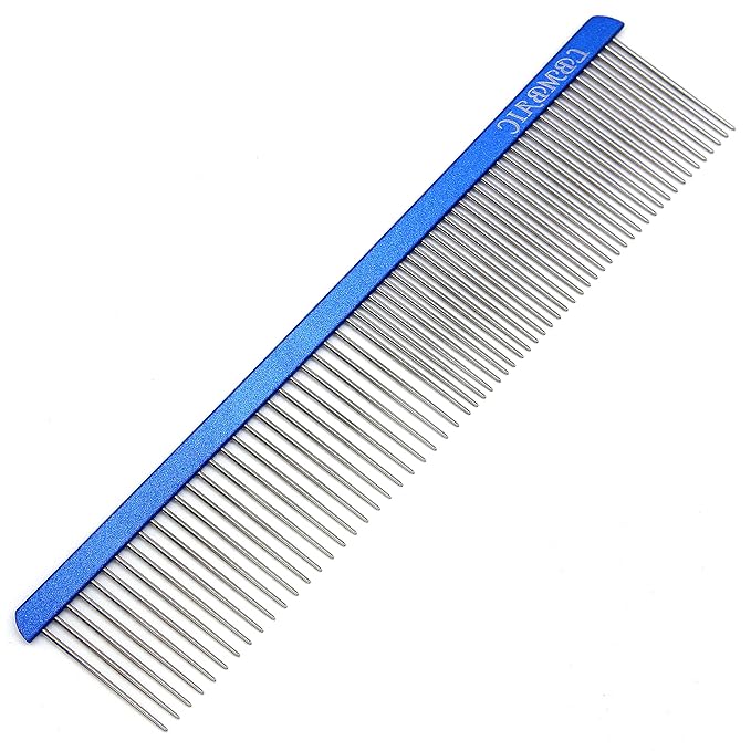 LBMBAIC Doodle Slicker Bursh With 25mm Long Soft Pin for Thick and Long Fur Medium and Large Size Dogs with 7.5INCHES Metal Grooming Comb for Dogs and Cats.