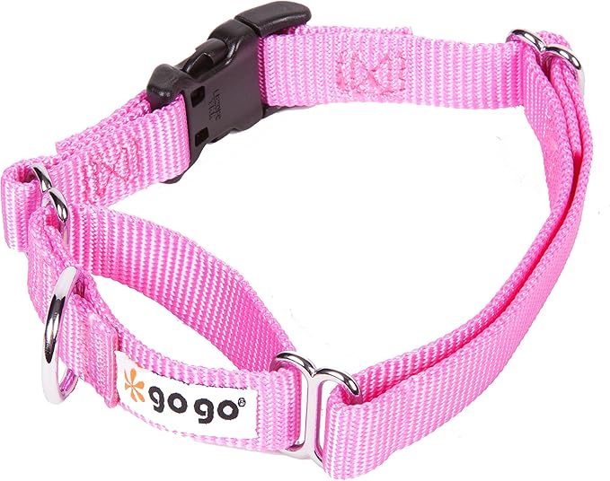 GOGO Pet Products 3/8-Inch Martingale Dog Collar, X-Small, Pink