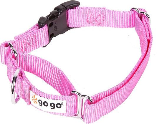 GOGO Pet Products Large Martingale Dog Collar, 1", Pink