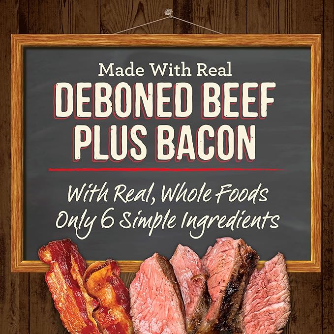 Merrick Oven Baked Natural and Crunchy Bag of Bacon Treats, Cowboy Cookout Recipe with Real Beef and Bacon - 11 oz. Bag (Pack of 2)