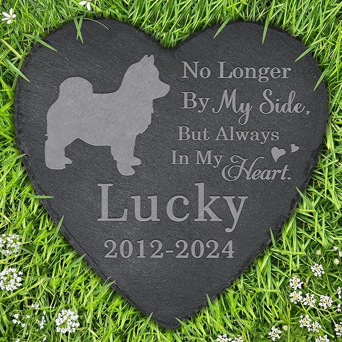Dog Memorial Stone Dog Headstone - Memorial for Dog - Keepsake for Dog - Loss of Dog - Pet Remembrance Dog - in Memory of Dog (Heart-Shaped)