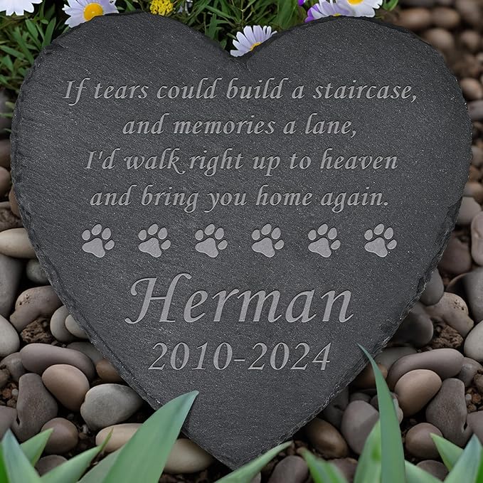 Pet Memorial Gifts, Pet Memorial Stone, Dog Memorial Gifts for Loss of Dog, Pet Remembrance Gift, In Memory of Dog Cat, Loss of Pet Sympathy Gift, Pet Loss Gifts - Bring You Home Again(Heart-shaped)