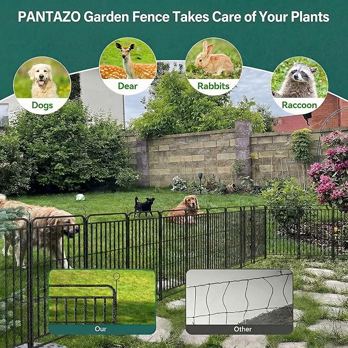 Dog Playpen Outdoor 24 Panels 32'' Rustproof Metal Dog Fence with Gate Small Medium Portable Large Dog Play Pen 54FT, 144 Sq.ft for RV Camping, Trips, Play Yard