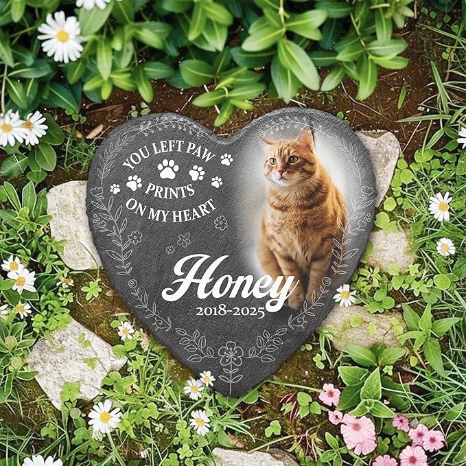 Custom Pet Memorial Personalized Cat Memorial Headstone | Personalized Gifts for Pet Lovers in Memory of Dog Garden Stone | Best Remembrance Gifts with Photo in Loving Memory Dog Loss Gift