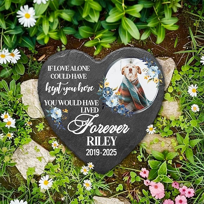 Dog Memorial Stone | Personalized Pet Memorial Plaque | Best Remembrance Gift with Photo | Thoughtful Pet Loss Gifts for Dogs | Personalized Condolence Gifts for Pets