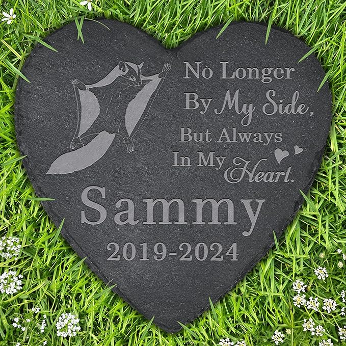 Flying Squirrel Memorial Stone - Flying Squirrel Headstone - Memorial for Flying Squirrel - Loss of Flying Squirrel - Flying Squirrel Keepsake - in Memory of Flying Squirrel (Heart-Shaped)