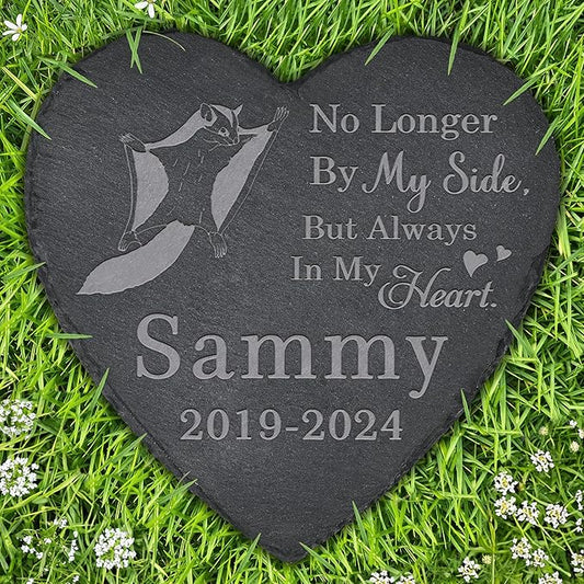 Flying Squirrel Memorial Stone - Flying Squirrel Headstone - Memorial for Flying Squirrel - Loss of Flying Squirrel - Flying Squirrel Keepsake - in Memory of Flying Squirrel (Heart-Shaped)