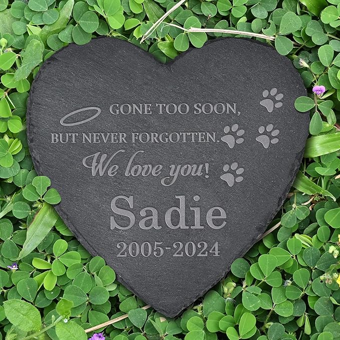 Pet Memorial Gifts, Pet Memorial Stone, Dog Memorial Stone, Dog Memorial Gifts for Loss of Dog, Cat Memorial Gifts, Pet Loss Gifts, Loss of Dog Sympathy Gift, in Memory of Pet - Gone Too Soon