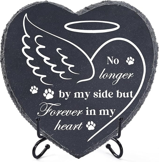 Pet Memorial Stone for Dogs 7.6"x7.2", Dog Heart Memorial Gifts for Loss of Dog, Dog Memory Gifts, Cat Loss Gifts, Pet Headstone for Indoor Outdoor, Pattern-8