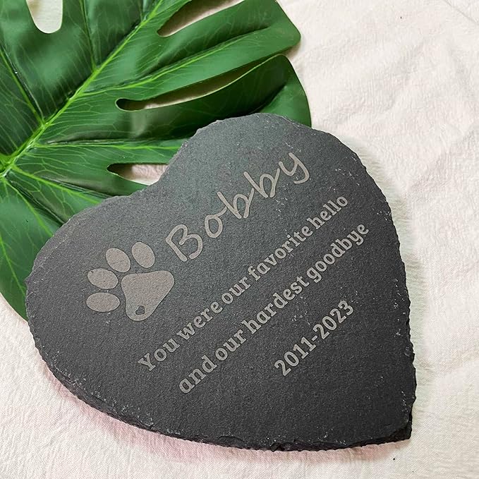 4" Personalized Memorial Stones, Dog Memorial Gifts, Dog Cat Headstone Memorial Gifts for Loss of Dog, Loss of Cat Sympathy Gift, Passing Away Gifts