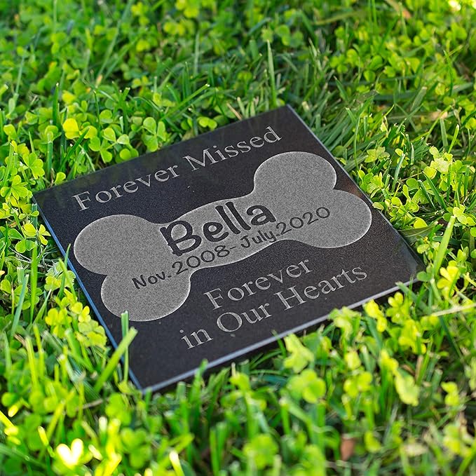 Lara Laser Works Dog Memorial Gifts, Personalized Pet Grave Markers - 4 Different Sizes - Pet Loss Gifts, Dog Pet Headstone Sympatyh Gifts, Dog Rememberance - Forever Missed in Our Hearts