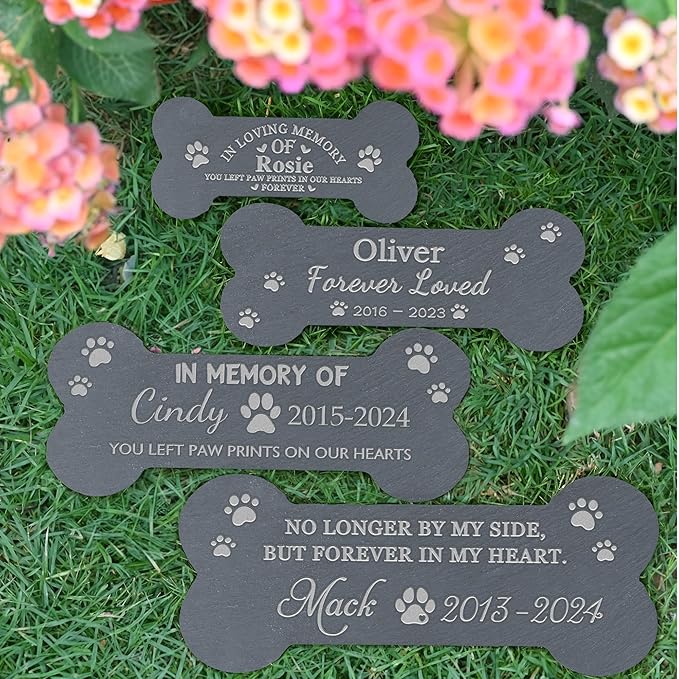 Pet Memorial Gift, Pet Memorial Stone, Dog Memorial Gifts for Loss of Dog, Pet Loss Sympathy Gift, Pet Remembrance Gifts, in Memory of Dog Cat - Forever in My Heart Bone