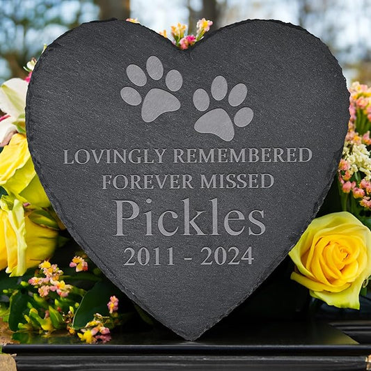 Pet Memorial Gifts, Pet Memorial Stone, Dog Memorial Gifts for Loss of Dog, Pet Remembrance Gift, In Memory of Dog Cat, Loss of Pet Sympathy Gift, Pet Loss Gifts - Lovingly Remembered(Heart-shaped)
