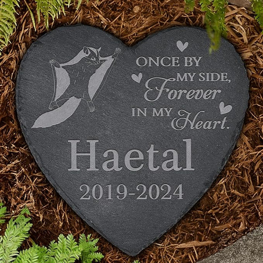 Personalized Pet Memorial, Flying Squirrel Memorial Stone, Flying Squirrel Tombstone, Flying Squirrel Grave Marker, Flying Squirrel Memorial Gifts, Flying Squirrel Loss - Heart-Shaped