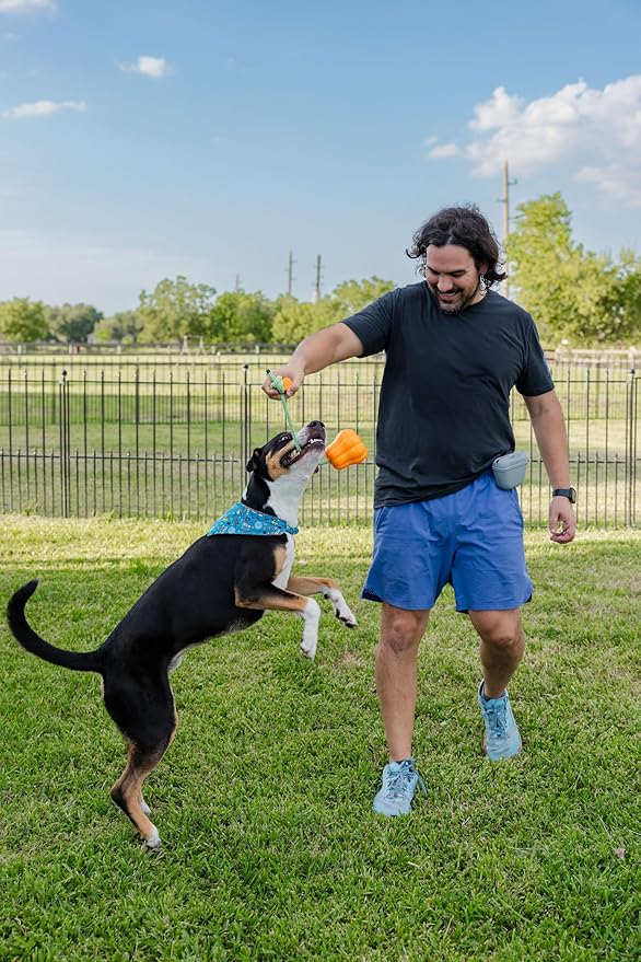Dog Treat Pouch For Training - Silicone Easy Clean - Includes Water Bottle & Tug Toy - Hands-Free Walking Accesories for Dog Moms