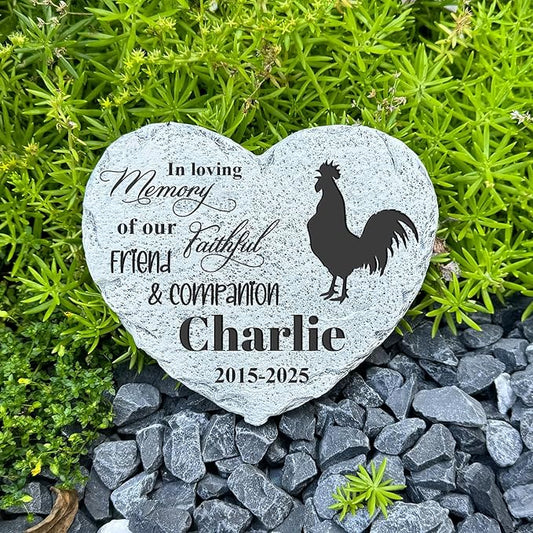 Personalized Dog Memorial Stone, Loss Gifts for Pet, Garden Stone, Pet Loss Gifts Cat Memorial Gifts, Cemetery Decorations, Grave Stone (Rooster)