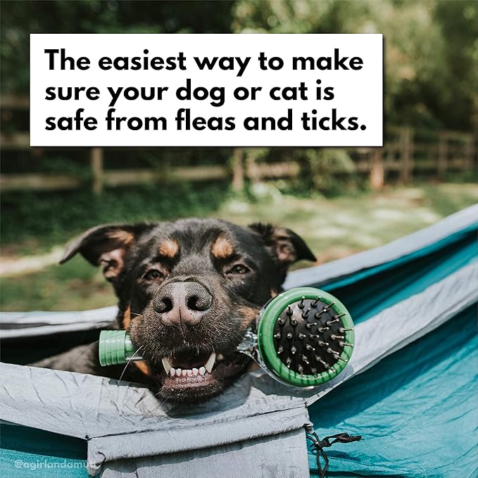Cedarcide Flea + Tick Pet Brush (Quart Pack) | Durable Grooming Brush Effectively Applies Cedarcide Original Biting Insect Spray to Kill + Repel Fleas Ticks & Mosquitoes | for Pet Cats and Dogs