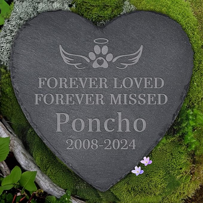 Dog Memorial Gifts for Loss of Dog, Dog Memorial Stone, Pet Memorial Gifts, Pet Memorial Stone, Pet Loss Sympathy Gift, Cat Memorial Gifts, Dog Bereavement Gifts - Forever Loved Forever Missed
