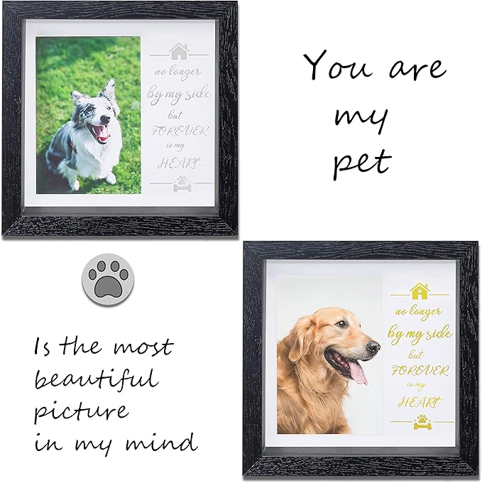 KCRasan Pet Picture Frame Memorial - Dog Memorial Sentiment Frame for Loss of Dog Gifts - Pet Collar Frame Remembrance Sympathy Cat Tribute Keepsake