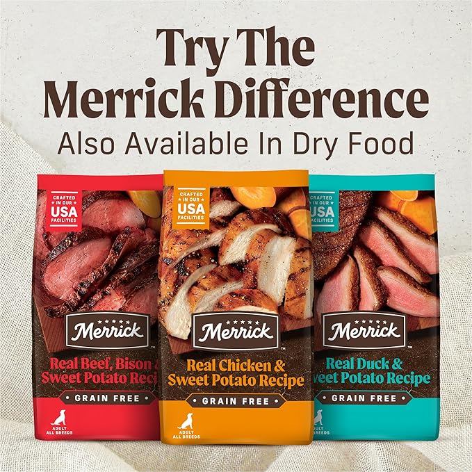 Merrick Grain Free Wet Dog Food, Premium Gluten Free Canned Adult Dog Food, Thanksgiving Day Dinner - (Pack of 12) 12.7 oz. Cans
