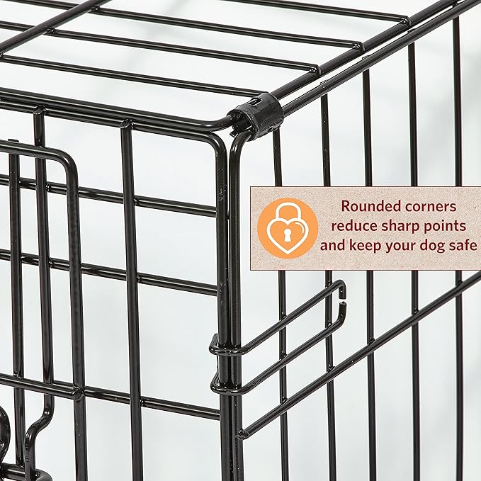 MidWest Homes for Pets 36-Inch LifeStages Crate for Medium-Large Breeds, 41-70 lbs, Double Door Folding Dog Crate with Divider Panel, Leak-Proof Tray & Secure Latch, Heavy-Duty & Easy to Assemble