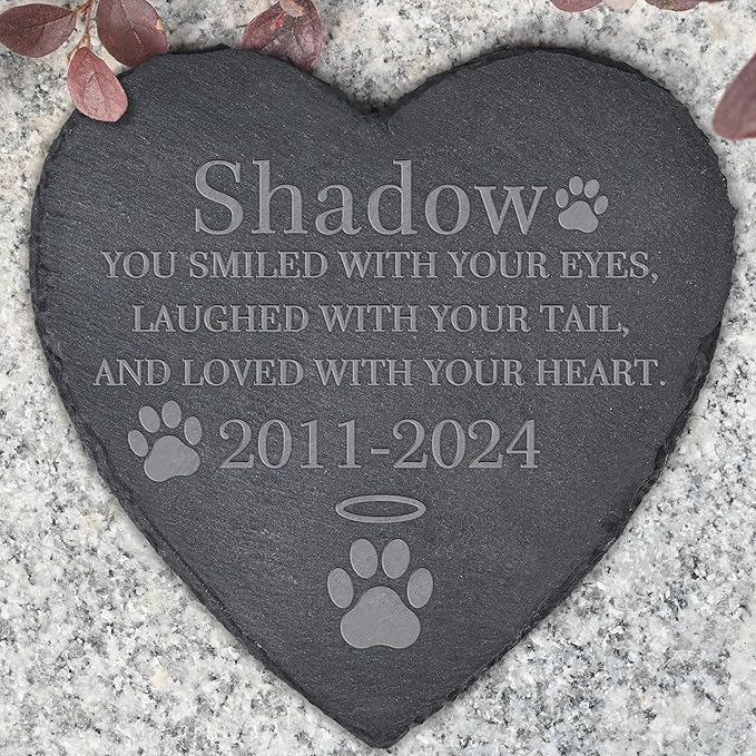 Dog Memorial Gifts for Loss of Dog, Dog Memorial Stone, Pet Memorial Gifts, Pet Memorial Stone, Pet Loss Sympathy Gift, Cat Memorial Gifts, Dog Bereavement Gifts - Loved with Your Heart