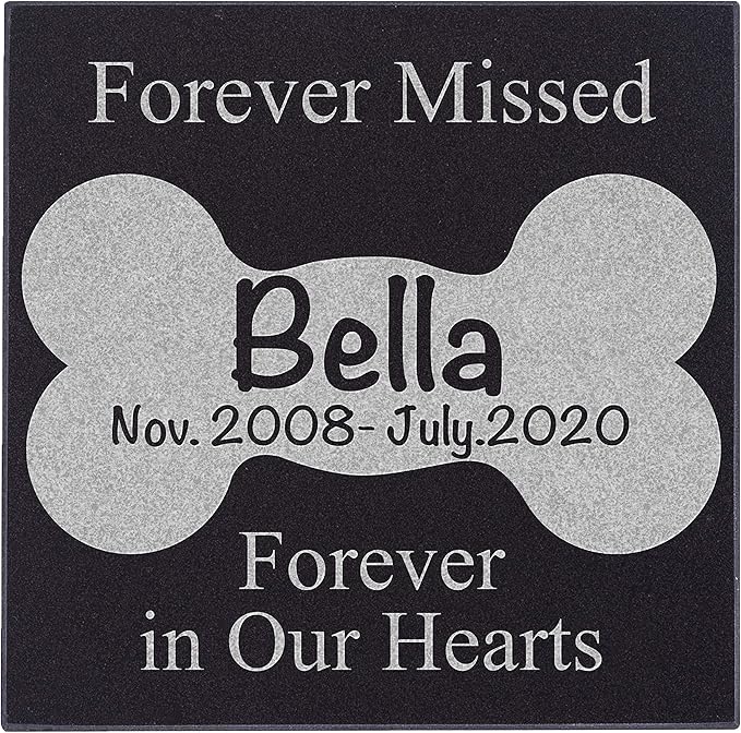 Lara Laser Works Dog Memorial Gifts, Personalized Pet Grave Markers - 4 Different Sizes - Pet Loss Gifts, Dog Pet Headstone Sympatyh Gifts, Dog Rememberance - Forever Missed in Our Hearts