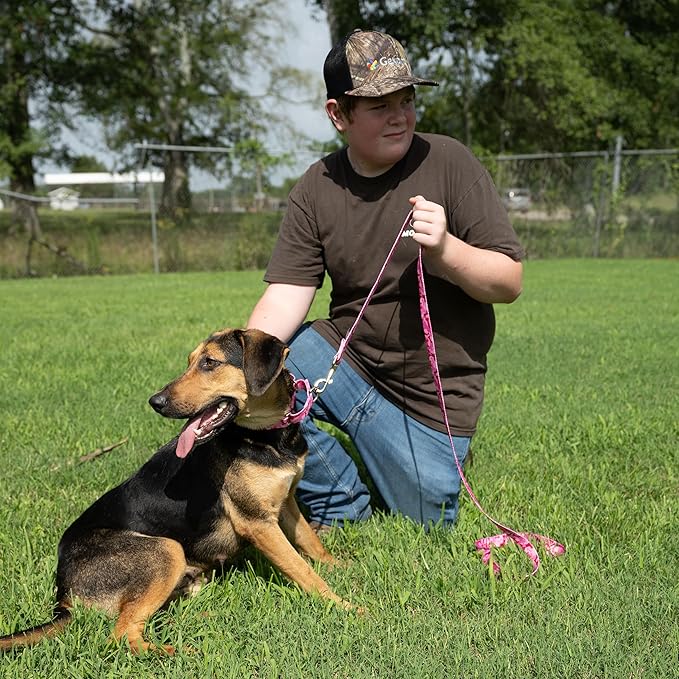 Country Brook Petz - Pink Bone Camo Martingale Dog Collar - Camouflage Collection Featuring Rugged Designs (1 Inch, Large)