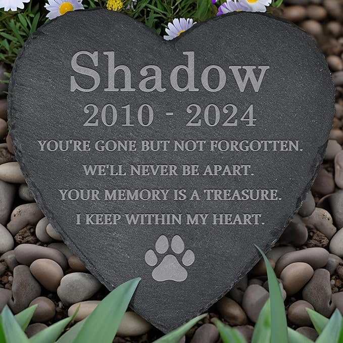 Pet Memorial Gifts, Pet Memorial Stone, Dog Memorial Gifts for Loss of Dog, Pet Remembrance Gift, In Memory of Dog Cat, Loss of Pet Sympathy Gift, Pet Loss Gifts - Keep Within My Heart(Heart-shaped)