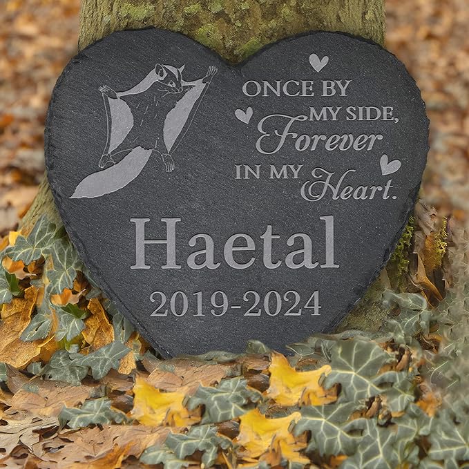 Personalized Pet Memorial, Flying Squirrel Memorial Stone, Flying Squirrel Tombstone, Flying Squirrel Grave Marker, Flying Squirrel Memorial Gifts, Flying Squirrel Loss - Heart-Shaped